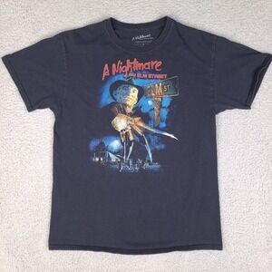 A Nightmare on Elm Street Freddy Krueger T-Shirt Mens‎ Medium Black Horror Tee